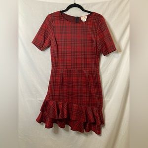 Red A Line plaid ruffle dress❤️🖤